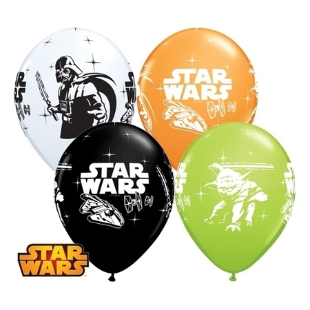 12x Stuks Star Wars thema verjaardag ballonnen