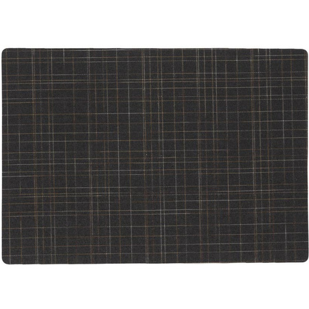 12x stuks stevige luxe Tafel placemats Liso zwart 30 x 43 cm