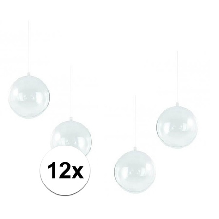 Aas Zich voorstellen Injectie 12x stuks transparante DIY kerstballen van 14 cm - Kerstballen transparant  - Bellatio warenhuis