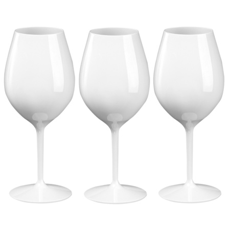 12x White or red wine wineglasses 51 cl/510 ml unbreakable white plastic