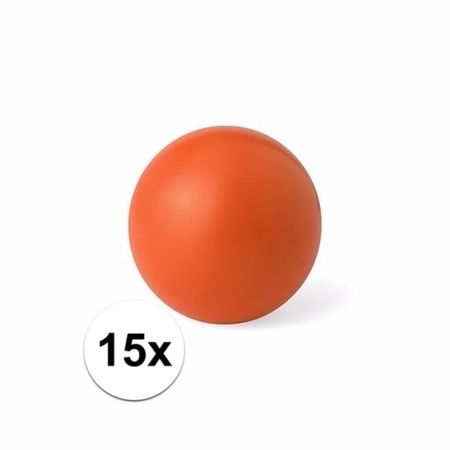 15 orange anti stress balls 6 cm