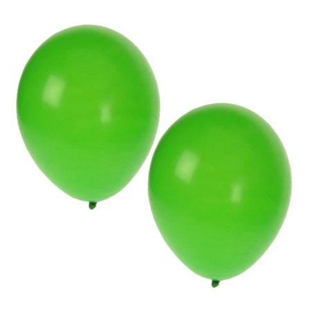 30x ballonnen wit en groen