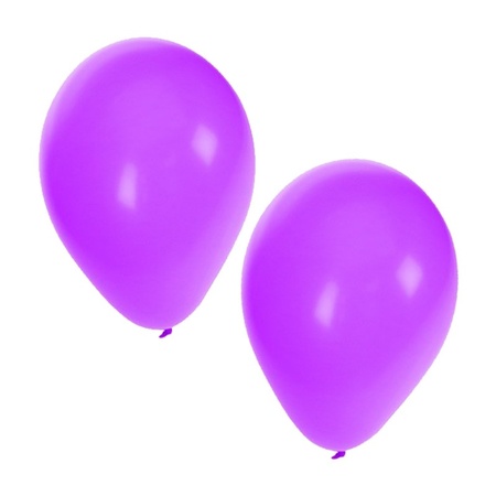 30x ballonnen zwart en paars