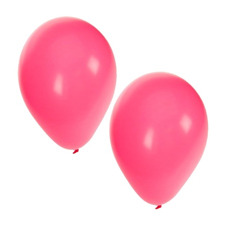 30x ballonnen wit en roze