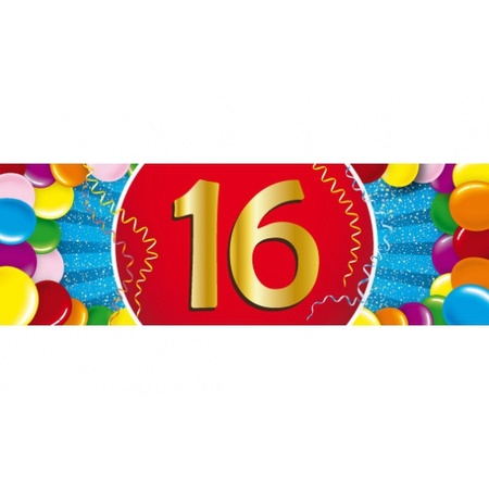 Ballonnen 16 jaar van 30 cm 16 stuks + gratis sticker