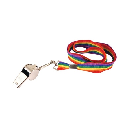 1x Whistle with rainbow/pride flag cord