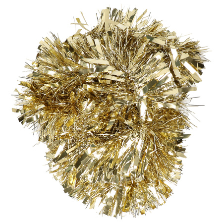 1x Kersboom decoratie folieslingers goud 200 x 15 cm