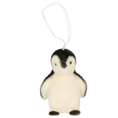 1x Kersthanger figuurtje pinguin 9 cm