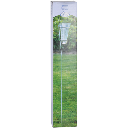 1x Regenmeter/neerslagmeter glas met verzinkte grondpen 69 cm