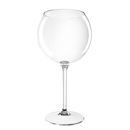 1x Rode wijn/gin tonic ballon glazen transparant 650 ml van onbreekbaar kunststof