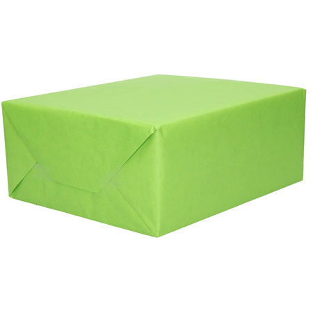 6x Rollen kraft inpakpapier geel en groen 200 x 70 cm