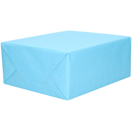 4x Rollen kraft inpakpapier liefde/rode hartjes pakket - blauw 200 x 70 cm