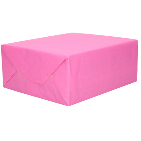 6x Rollen kraft inpakpapier/folie pakket - panterprint/roze/wit met zilveren stippen 200 x 70 cm