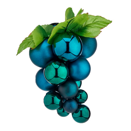 2x stuks decoratie druiventros blauw kunststof 20 en 25 cm