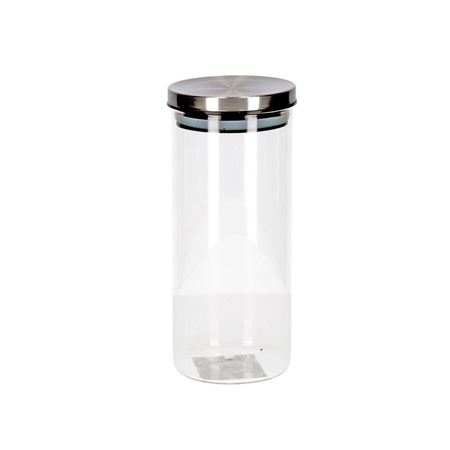 1x Transparant storage tins/jars glass 1650 ml