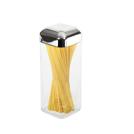 1x Transparante spaghetti/pasta voorraadbussen/voorraadpotten van glas 1.7 liter