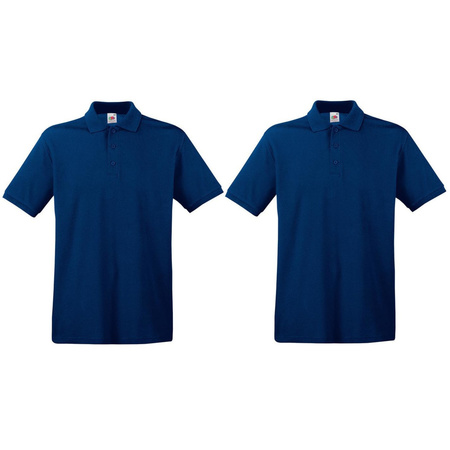 2-Pack maat XL donkerblauw/navy poloshirt / polo t-shirt premium van katoen voor heren