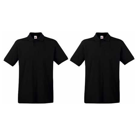 2-Pack maat XL zwart poloshirt / polo t-shirt premium van katoen voor heren