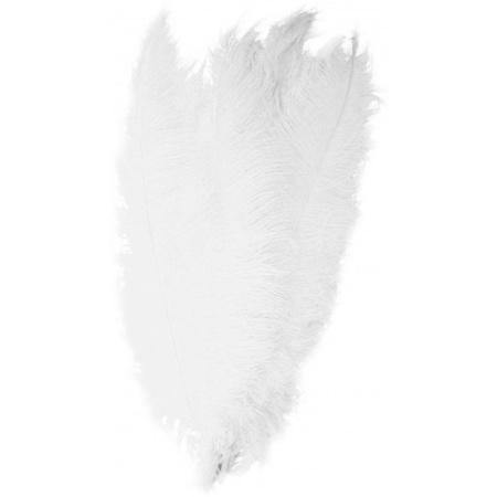 20x Wedding white ostrisch decoration feathers 50 cm