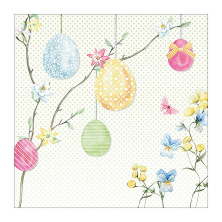 Easter table deco set yellow tablecloth 120 x 180 cm and 20x Easter theme napkins