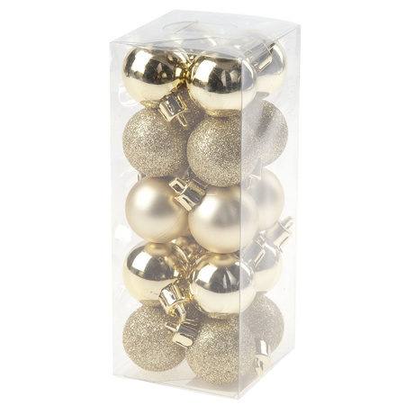 34x stuks kunststof kerstballen goud en zwart 3 cm