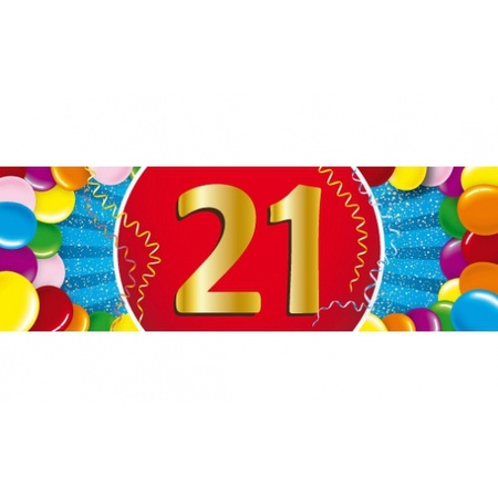 Ballonnen 21 jaar van 30 cm 16 stuks + gratis sticker