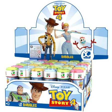 24x Disney Toy Story bellenblaas flesjes met bal spelletje in dop 60 ml voor kinderen