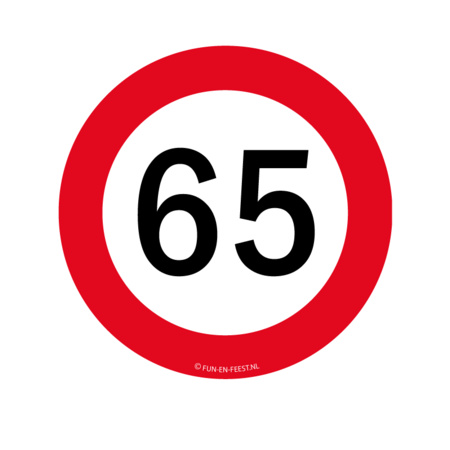 Traffic sign 65 year decoration package