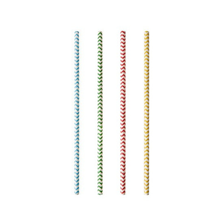 Cocktail set with 6x gin tonic glasses and 25x paper straws - 700 ml