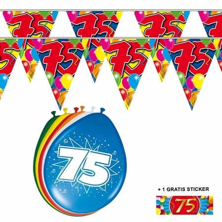 2x 75 jaar vlaggenlijn + ballonnen