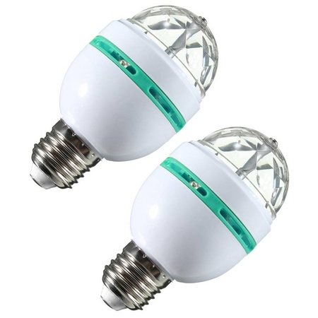 2x Disco lamp/licht E27 fitting 30 effecten 