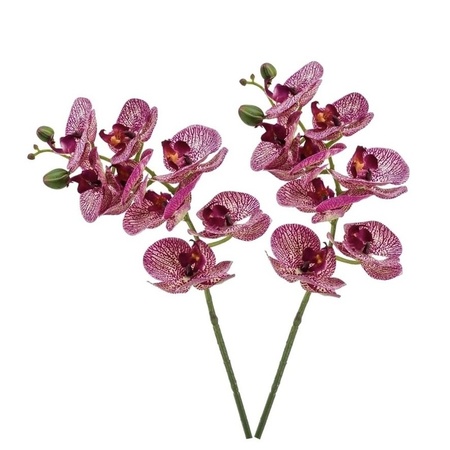 2x Fuchsia roze Phaleanopsis/vlinderorchidee kunstbloemen 70 cm