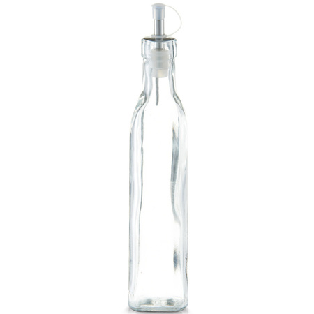 2x Glazen azijn/olie flessen met schenktuit 270 ml