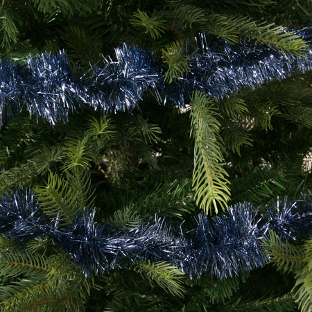 2x Kerstboom folie slinger nachtblauw 270 cm