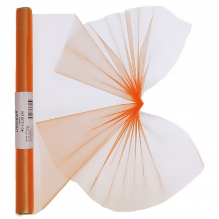 2x Oranje organza stof op rol 40 x 200 cm hobbymateriaal
