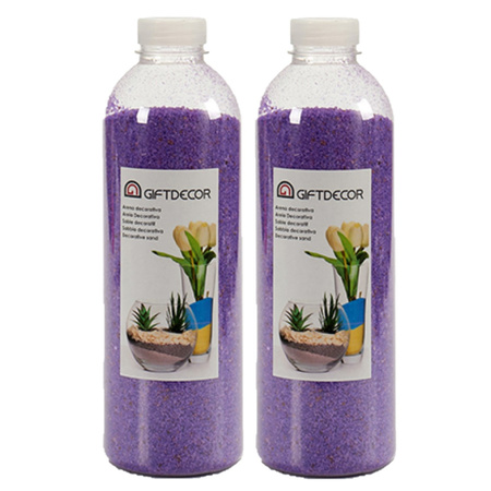 2x packets hobby/decorative sand lila purple 1,5 kg