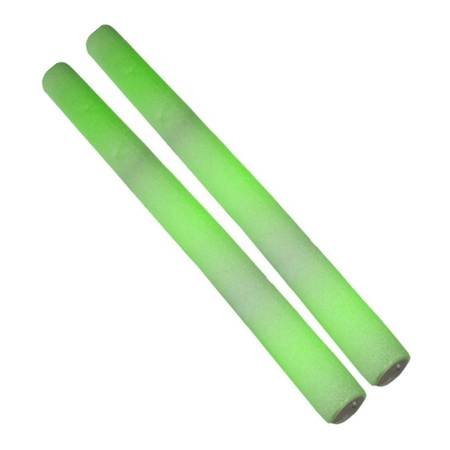 2x Partystaven met groen LED licht 48 cm