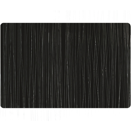 2x Rechthoekige placemats metallic zwart 30 x 45 cm