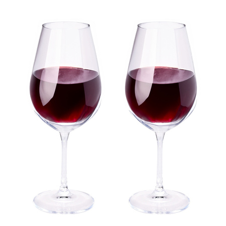 2x Rode wijnglazen 69 cl/690 ml van kristalglas