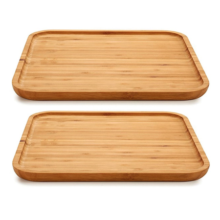 2x stuks bamboe houten broodplanken/serveerplanken vierkant 30 cm