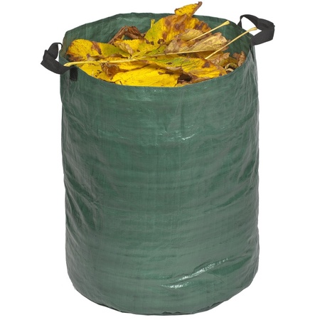 2x stuks groene tuinafvalzakken opvouwbaar 120 liter