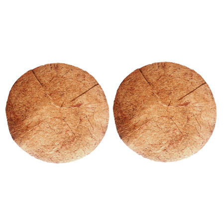 2x stuks inlegvellen kokos voor hanging basket 35 cm - kokosinleggers