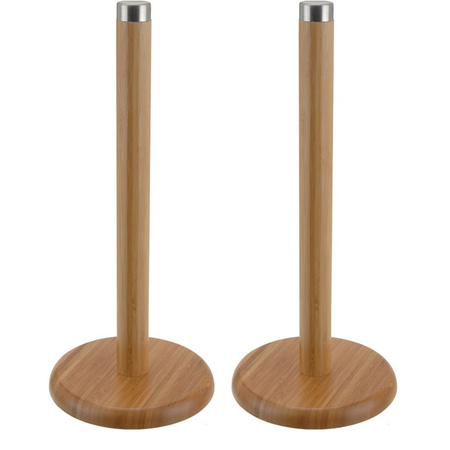 2x stuks keukenrol houder bamboe 32 cm