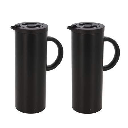 2x stuks koffie/thee thermoskannen RVS 1000 ml/1L