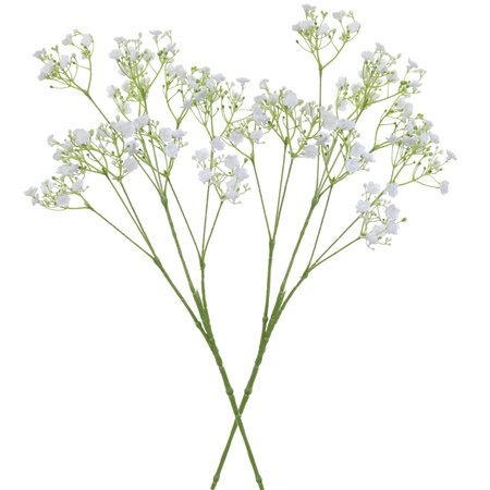 2x stuks kunstbloemen Gipskruid/Gypsophila takken wit 70 cm