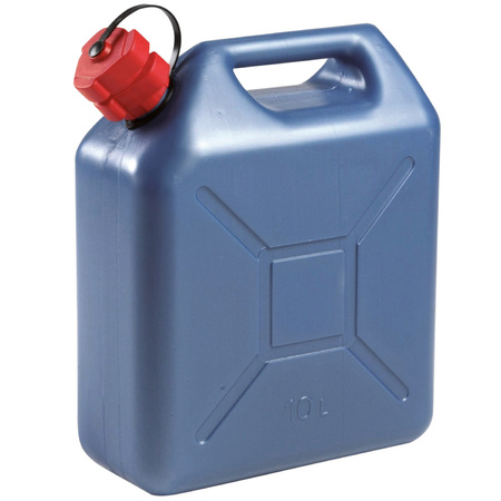 2x pieces jerrycans 10 liter for fuel plastic L29 x W15 x H35 cm blue