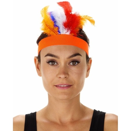 2x stuks oranje indianentooi verkleed hoofdband voor dames