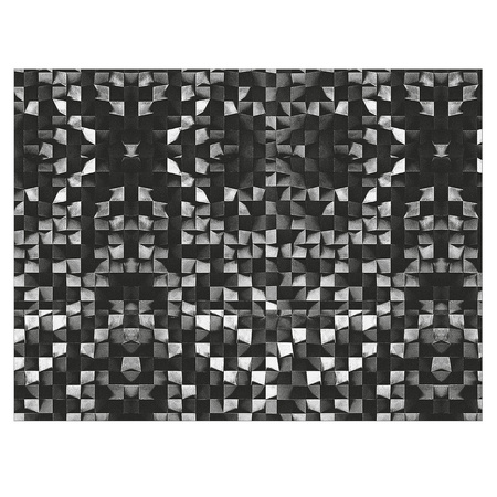 2x stuks retro stijl placemats van vinyl 40 x 30 cm zwart