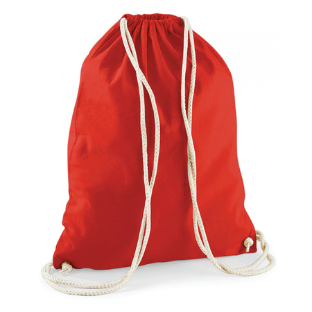 2x pieces cotton sport swimming backpack 46 x 37 cm in color red