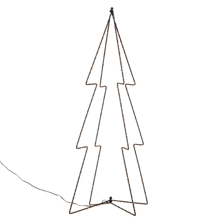 2x stuks verlichte figuren 3D kerstbomen / lichtbomen 72 cm voor buiten